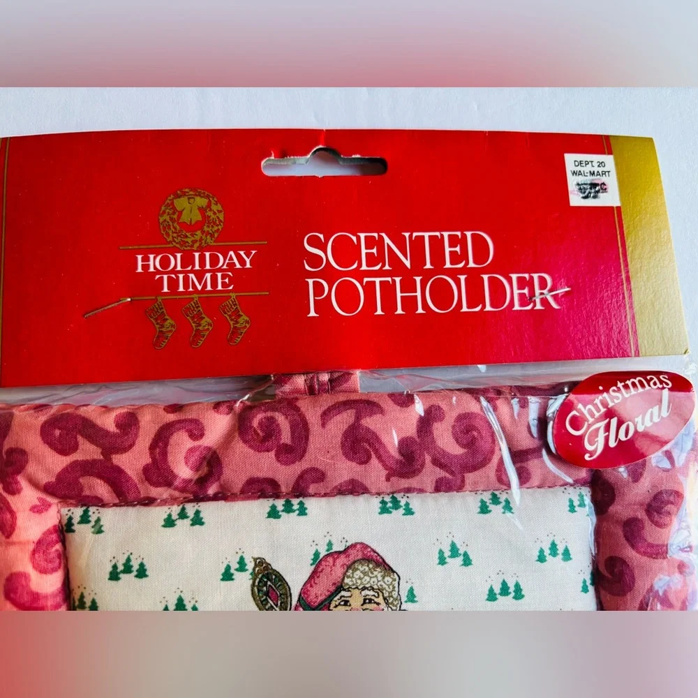Christmas Scene Holly Berry Winter Pot Holder Vintage New Classic‎ Traditional